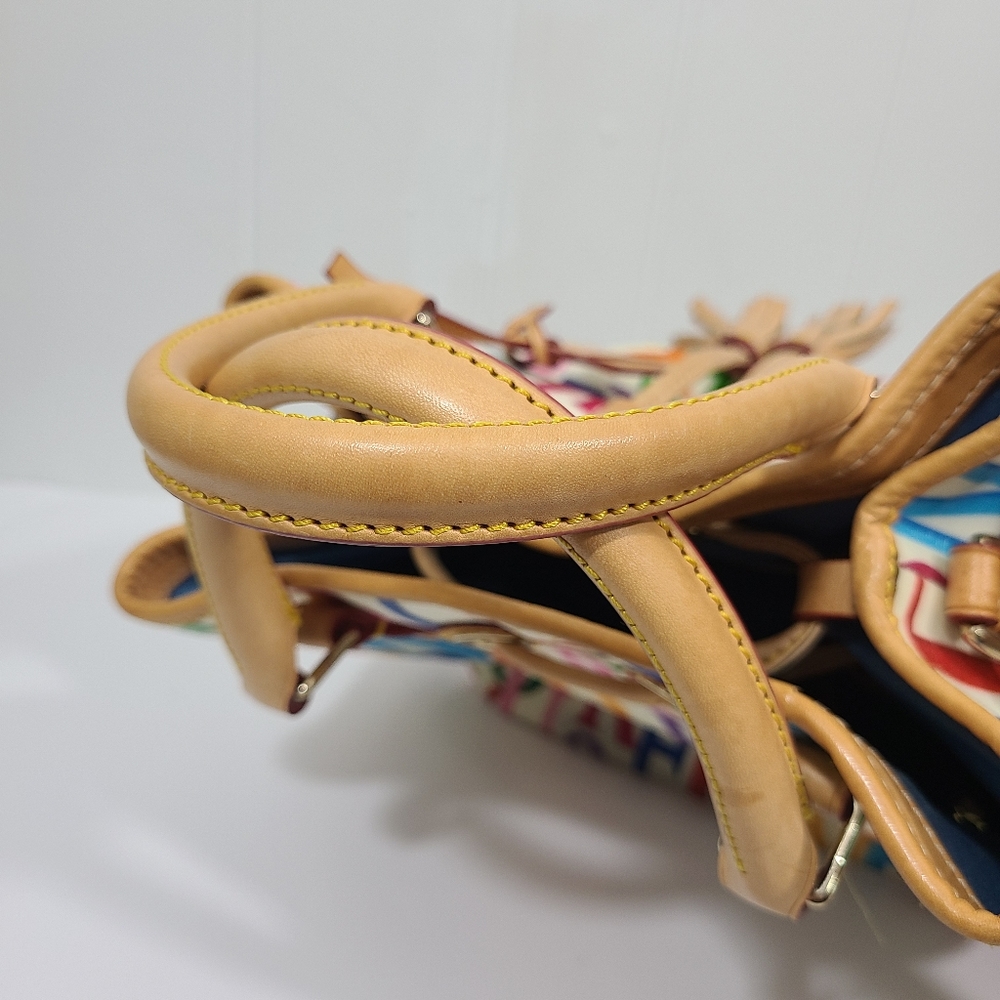 Dooney & Bourke Retro Grafica Drawstring Cinch Bucket Shoulder Sig Logo Bag - Picture 8 of 14